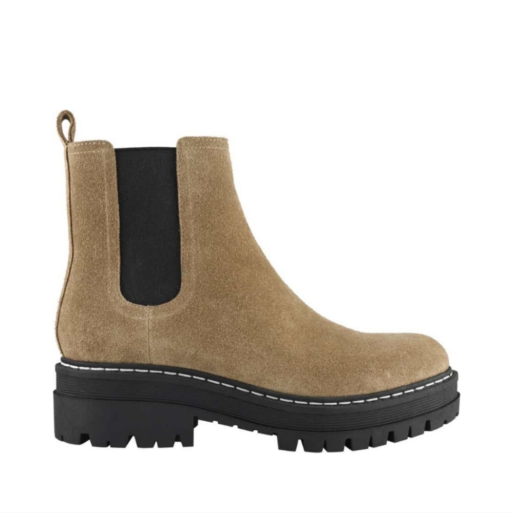 Marc Fisher Padmia Lug Sole Leather Suede Chelsea Boot Designer Winter #453